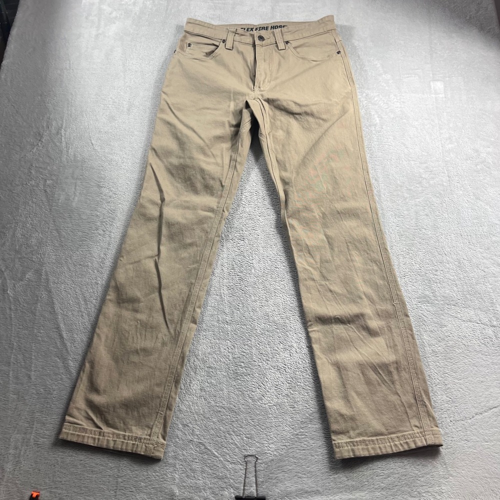 Duluth Trading Co Flex Fire Hose Slim Fit Pants Tan Khaki 30x32 Mens